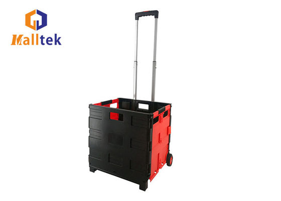 Collapsible Rubber Wheeled Shopping Trolley With Telescopic Aluminium Handle