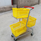 Colorful High Quality Three Basket Supermarket Shopping Trolley For Grocery 100KG Loading