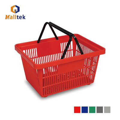 Popular Double Handle HDPP Hand Basket Plastic Shopping Basket For Retail Stores