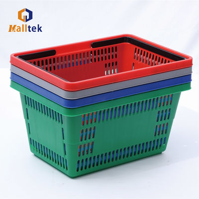 Customized Double Handle Plastic Basket For Convenient Retail Shopping In Supermarkets