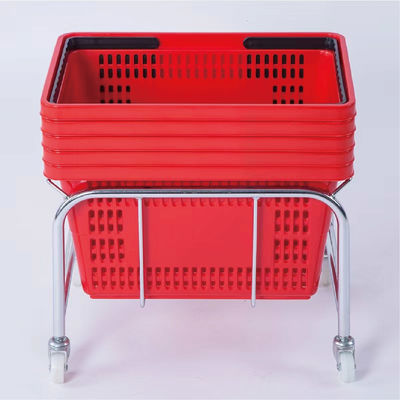 4-Wheel Shopping Basket Holder with 2-Inch Casters