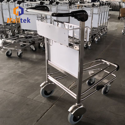Stainless Steel Airport Luggage Trolley For Intermational Airport Using With Double Layer