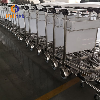 Stainless Steel Airport Luggage Trolley For Intermational Airport Using With Double Layer
