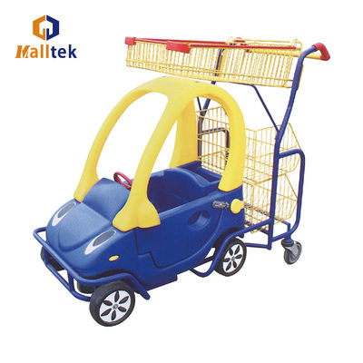 Plastic Children Supermarket Shopping Trolley With Basket