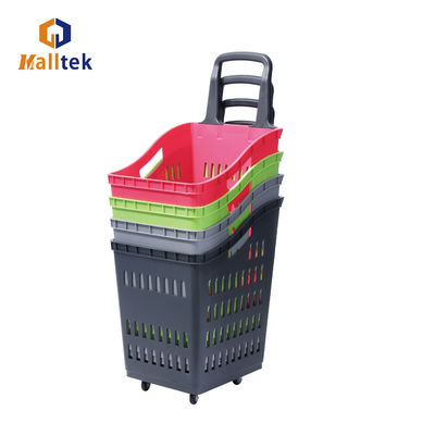 70L Large Capacity Plastic Shopping Basket For Supermarket
