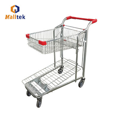 Fold Up Logistics Trolley With 5 Inch PU Wheels For Heavy Load Warehouse Transport