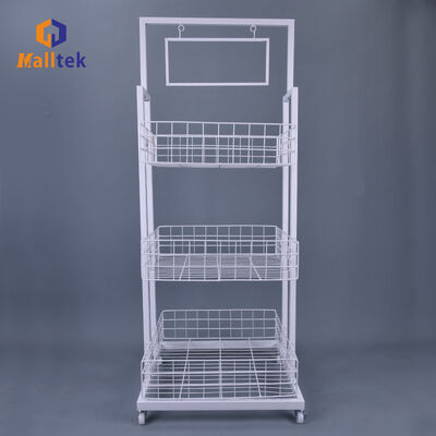 Customized Advertising Poster Supermarket Promotion Mesh Cage With Wheels