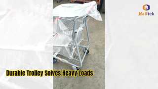 عربة التسوق في السوبر ماركت المعدنية